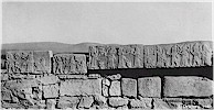 View of the south-facing orthostats behind the west wing of the Lion Gate - L. Delaporte, 1940