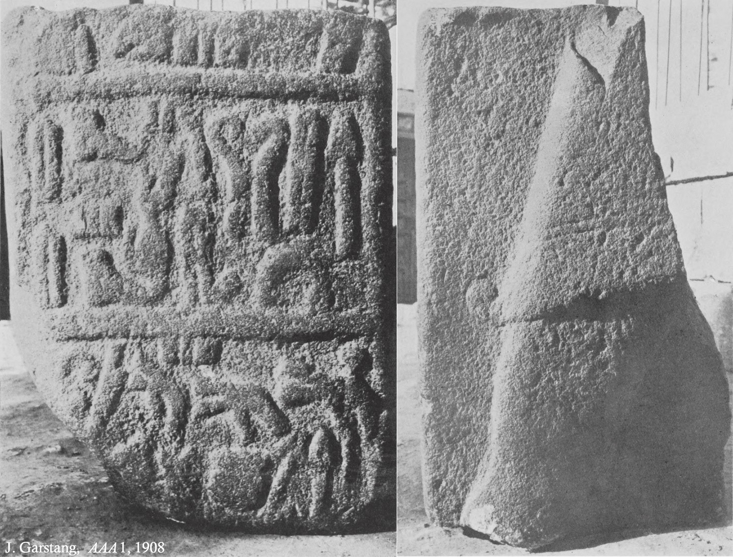 The inscription and the relief - J. Garstand in 1908