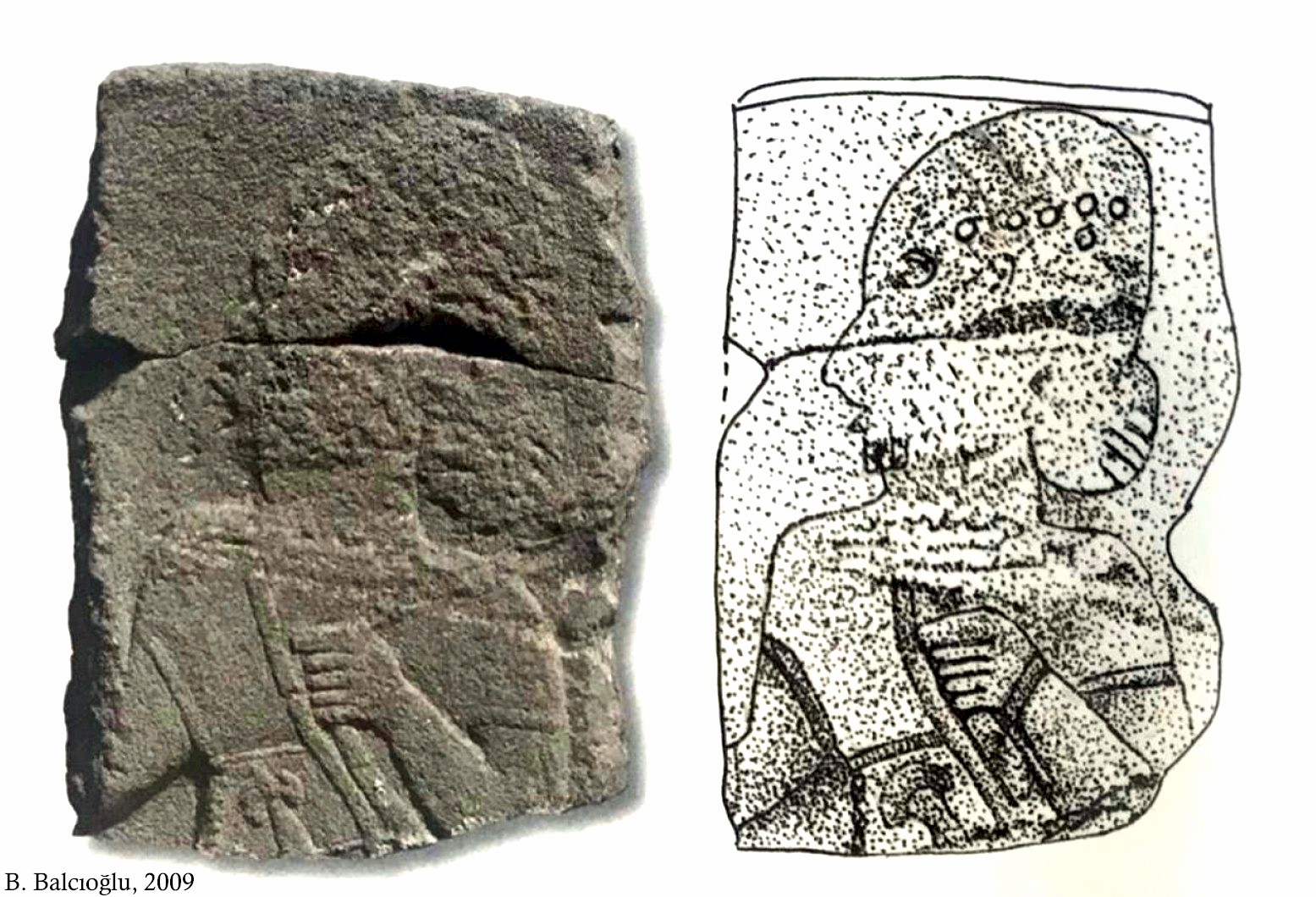 A photo and a drawing of the stele as published by B. Balcıoğlu in 2009